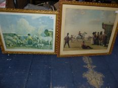 Two ornately framed Prints including 'Gypsy Life' by Alfred Munnings.
