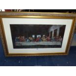 A framed and mounted Da Vinci Print of The Last Supper, 38 1/4" x 25".