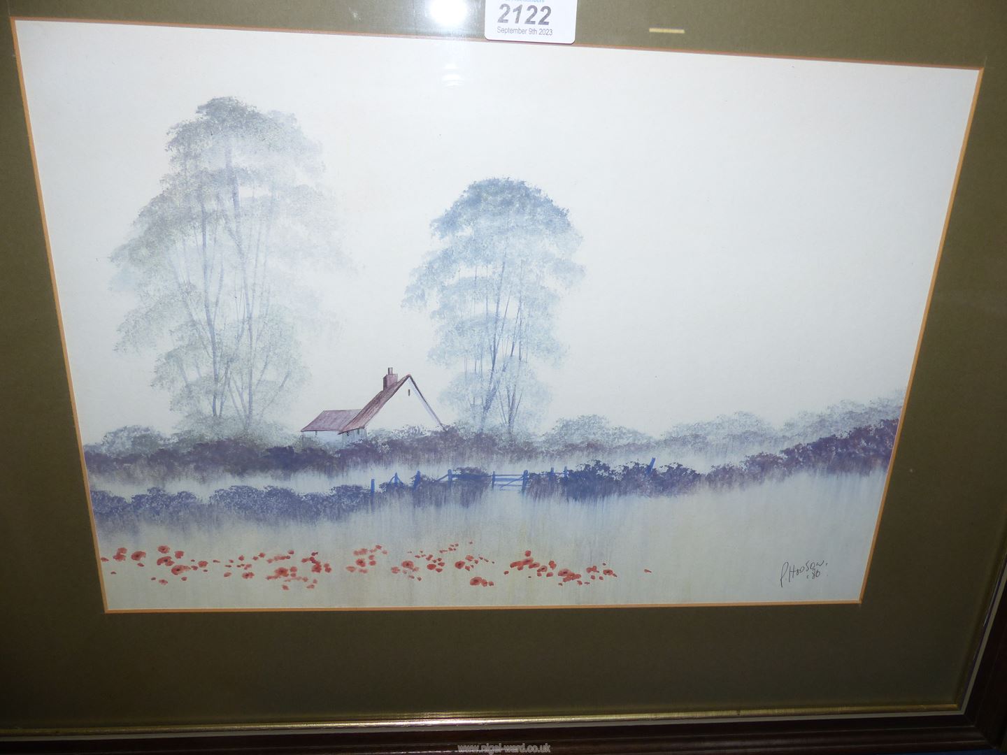 A framed and mounted Watercolour of a river landscape surrounded by woodland, signed lower right 'C. - Image 2 of 3