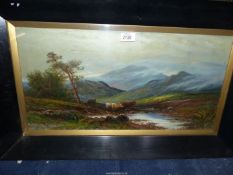A framed Oil painting on paper,