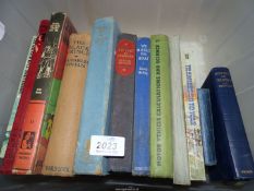 A small tub of books to include The Black Prince, Motor Vehicle Calculations and Science, 20,