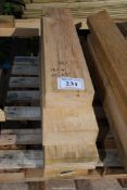 Four pieces oak timber - 7½" x 4 " x 37"-42" long.