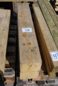 Two pieces of Oak timber - 6¾" x 5½" x 43" long.