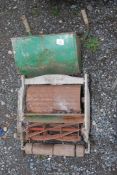 A push along mower with grass box - as found.