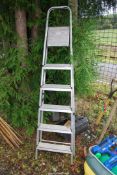 A six rung aluminium step ladder.