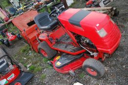 A Countax K18 Twin-cylinder petrol-engined ride on lawn mower,