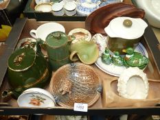 A quantity of china including Poole plate and lidded serving dish, large Wade ashtray,