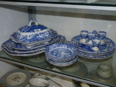 A quantity of Spode Italian dinner ware to include; six dinner plates, three graduated platters,