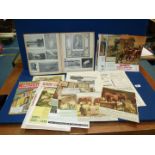 An Edwardian period Scrap Book and box of various Art and Agricultural clippings,