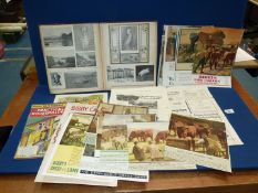 An Edwardian period Scrap Book and box of various Art and Agricultural clippings,