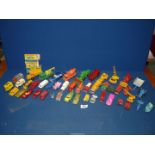 A quantity of Lesney and Matchbox model cars, lorries, machinery,