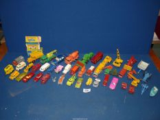 A quantity of Lesney and Matchbox model cars, lorries, machinery,