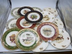 A quantity of display plates with fishing scenes including Mason's Angling series (one a/f.), etc.