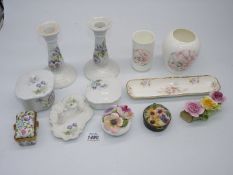 A small quantity of china to include; posies, part dressing table set, etc.