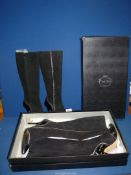 Two pairs of Lucy Choi 'Alexandra' black suede boots, both size Euro 40 (UK 6 1/2) new and boxed. N.