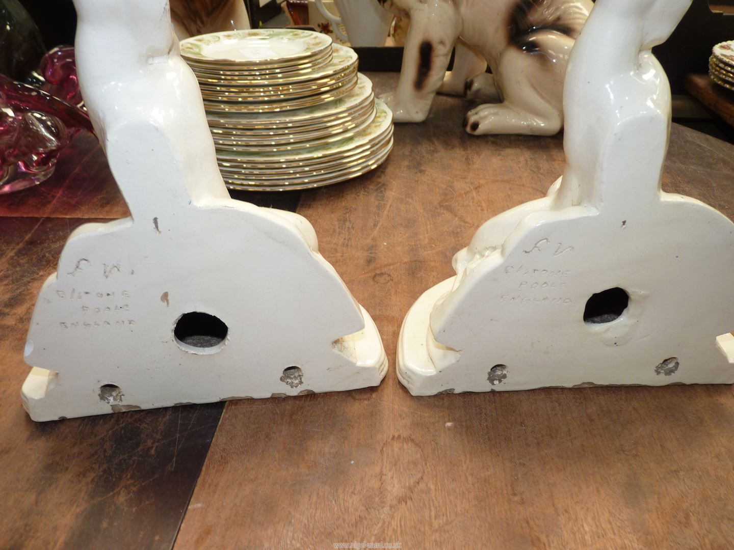 Two Cherub corbels, chips to back of rim, 12" high. - Image 2 of 2
