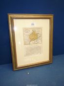 A Seller/Grose Map of Monmouthshire 1787, 6 3/8" x 8 3/4".