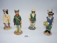 Four Beswick figures, 'Fisherman Otter' (ECF2), 'Shepherd Sheepdog' (ECF5),