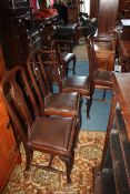 Associated with the previous lot - A set of six Mahogany framed Dining Chairs including a pair of