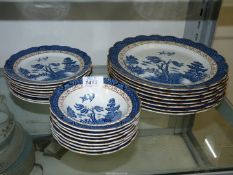 A quantity of 'Old Willow' china including eight of each dinner plates,
