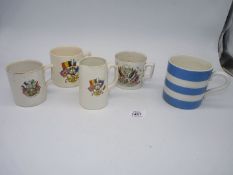 A small quantity of The Great War 1914-18 china including; mugs and jug, plus a large T.G.