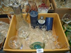 A small quantity of glass including; two boxed Stuart salt & pepper pots, two Babycham glasses,