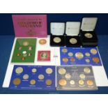 A tray of coin sets including GB coin sets, Kingdom of Swaziland coin set, Jersey Elizabeth II,