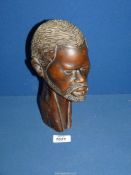 A heavy carved Bust of man. 9 3/4" tall.