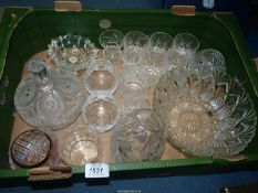 A quantity of lead crystal including; six whiskey tumblers, Edinburgh crystal vase, etc.