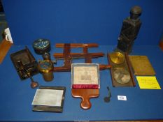 A quantity of Magic Lantern components and an annotated copy of 'A Christmas Carol' for lantern