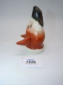 A 19th c. earthenware Stirrup Cup in the form of a Fox head