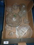A small quantity of glass to include; Stuart bowl, Sundae dishes, etc.