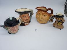 A small quantity of character jugs including Roy Kirkham, Henry VIII, etc.