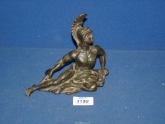 A bronze statue of a Gladiator, 7" x 5".