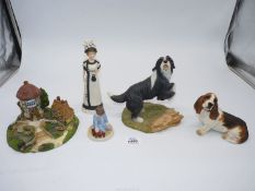 A small quantity of ornaments to include; Wedgwood 'Boy with a Train' and 'Victoria',