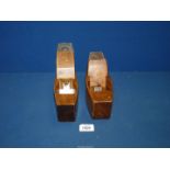 Two antique beechwood coffin Planes; one is a 2"/50mm cut marked 'Highgate Tool Co,