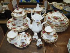 A quantity of Royal Albert 'Old Country Roses' to include; dinner plates, tea plates,