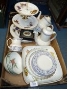 A quantity of Royal Worcester to include a cake stand, three dinner plates,
