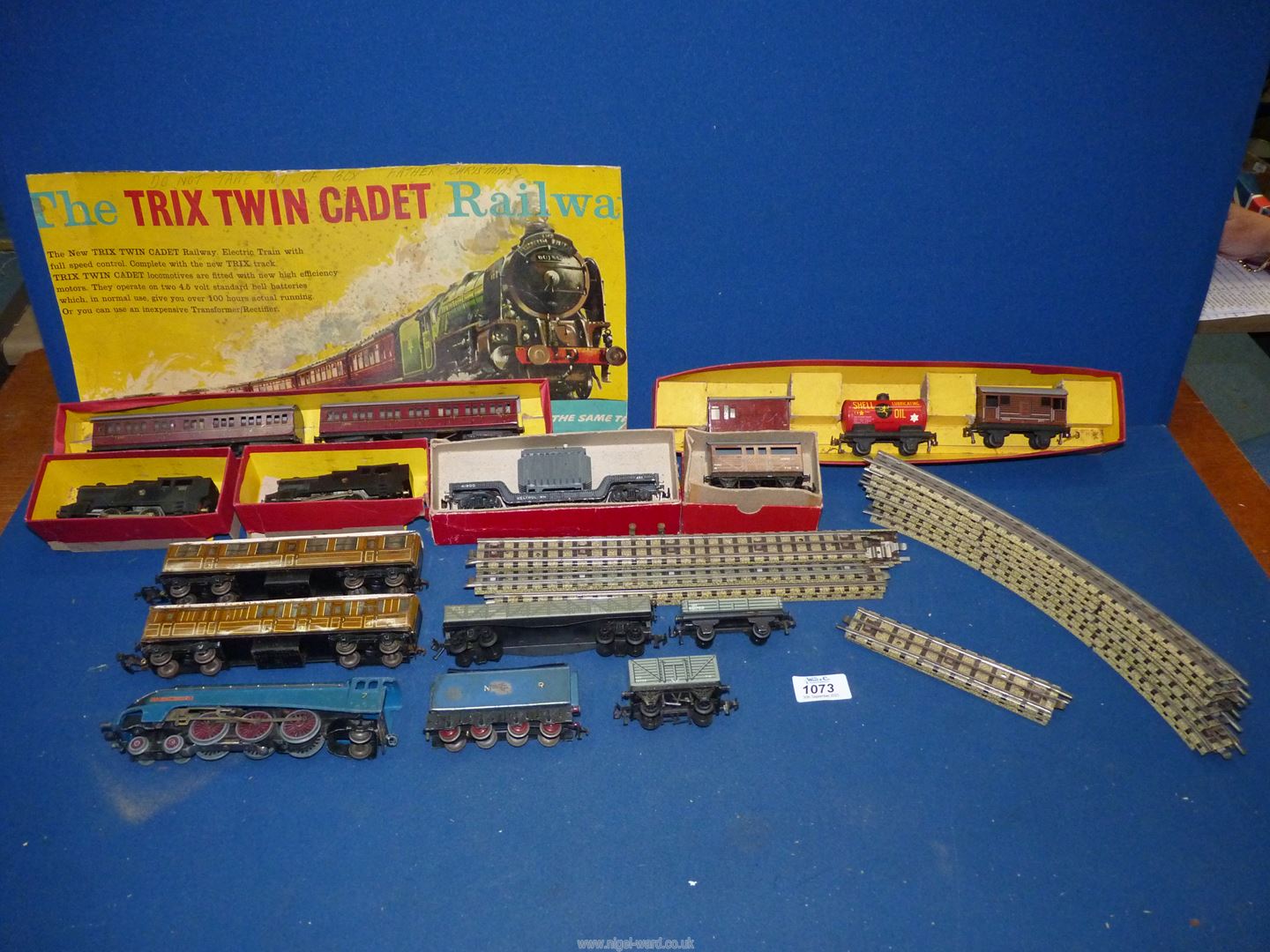 A quantity of Trix Twin Cadet Railway including; track, coaches, wagons and engines (some boxed),
