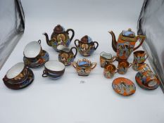 Two Oriental teasets including 'Samurai' design, some a/f..