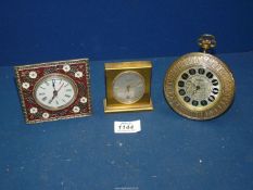 Three travel Clocks - 'Luxor' Swiss Made,