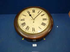 A 'George VI' circular fusee wall clock having Roman numerals,