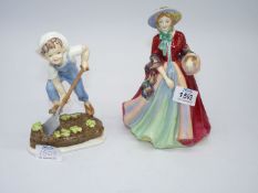 Royal Worcester 'Saturdays Child' figure and Paragon figure of Lady Marilyn.