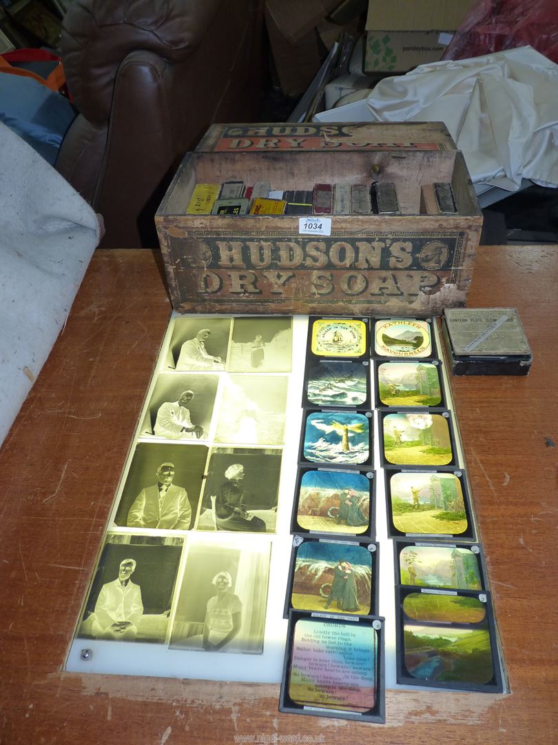 A quantity of boxed sets of glass slides including The Millers Donkey, Old folks at Home,