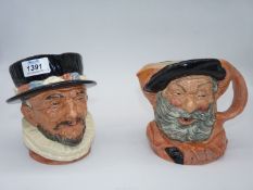 Two large Royal Doulton character jugs; 'Falstaff' (6" tall) and 'Beefeater' modelled by H.