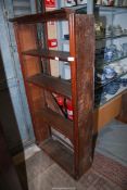 A set of stained Pine floor standing adjustable Bookshelves,