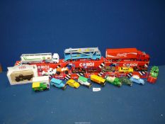 A quantity of boxed Corgi toy cars to include Volvo 760 saloon, Scammell container truck,