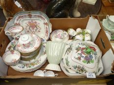 A quantity of china including Copeland Spode lidded tureen and bowls, Cauldon Ltd.