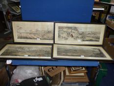 Four framed Hunting Engravings painted by S. Alken, engraved by G. Maille & T.