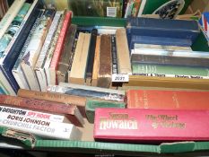 A box of books to include; Len Deighton 'Spy Hook', Reginald Arkell 'Green Fingers',
